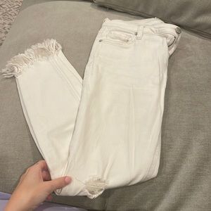 Free People white denim jeans